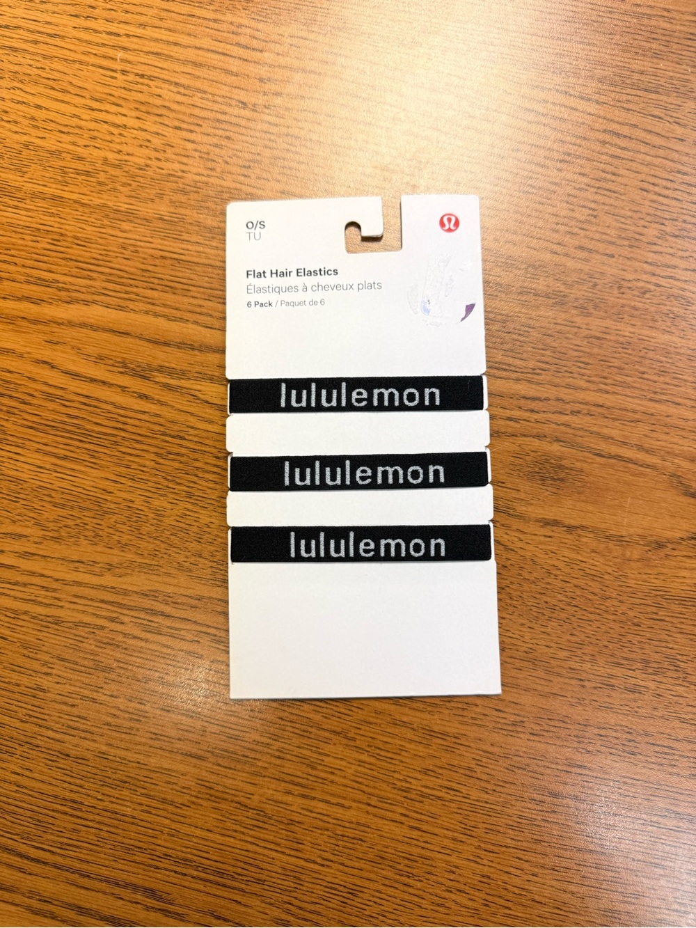 lululemon athletica Black Logo Flat Hair Elastics – Pack of 6